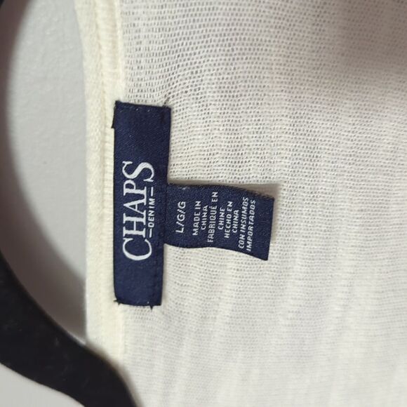 CHAPS White and Blue Striped Open Front Cardigan - Picture 4 of 6